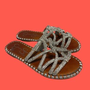 Jessica Simpson Glittering Silver Sandals